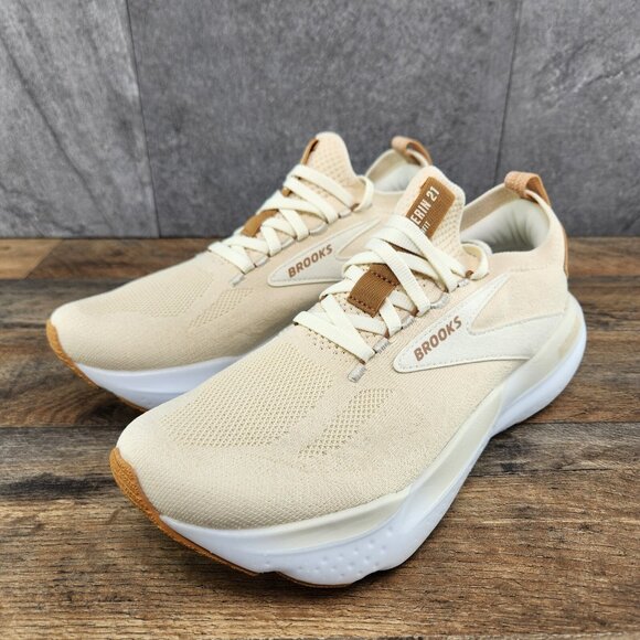 Brooks Glycerin StealthFit 21 Sz 7 Womens Marshmallow Cream Beige Running Shoe - Picture 7 of 14